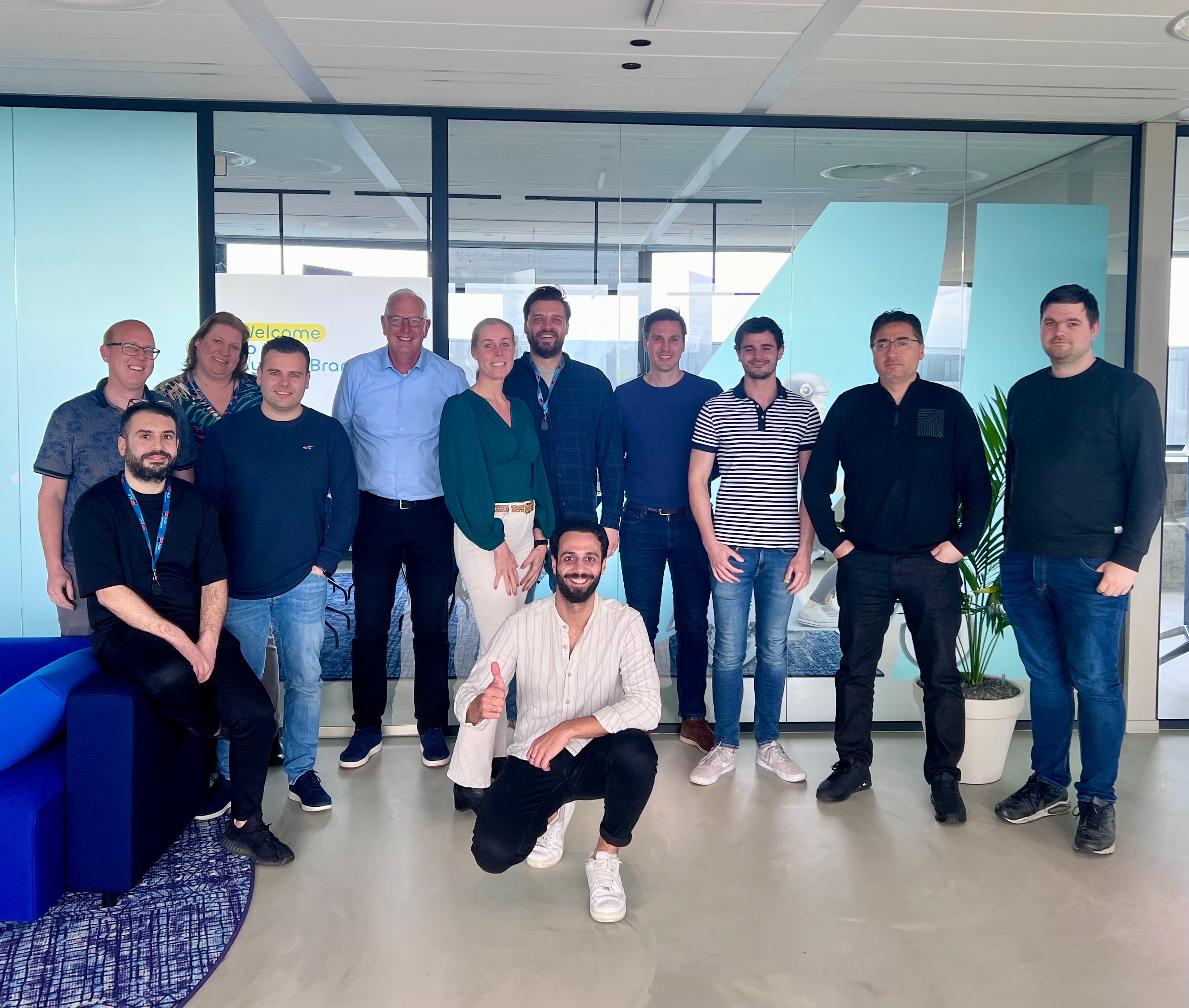 Workshopgroep met Future Focus-banner